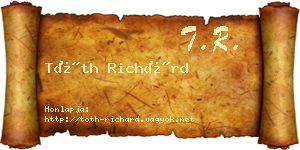 Tóth Richárd névjegykártya