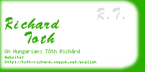 richard toth business card